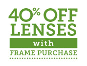 pearle vision offer - 40% off lenses with frame purchase